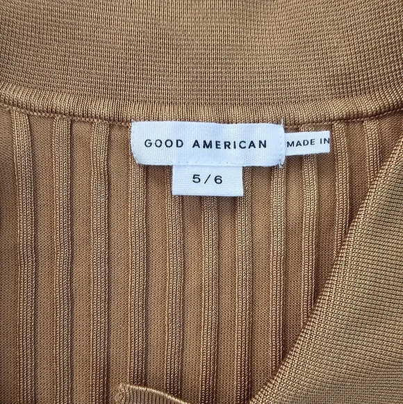 NWT Good American 5/6 Ribbed Button-Up Long Sleeve Top - Picture 5 of 6